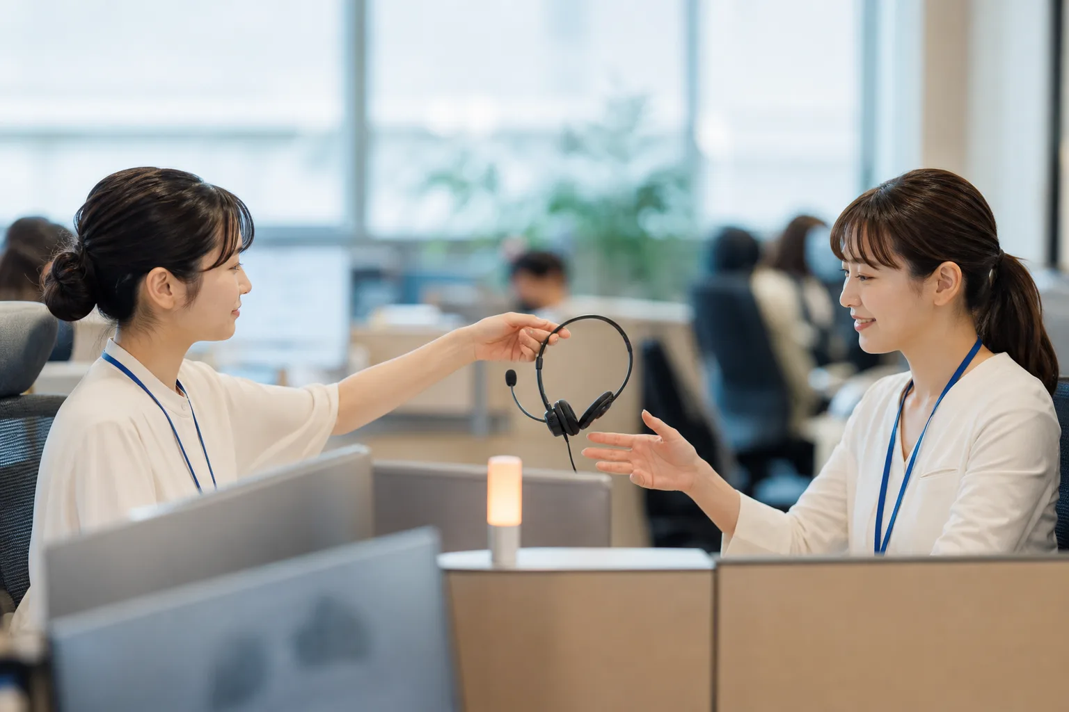 AI と人間のハイブリッド接客のイメージ